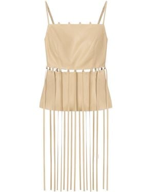 Nanushka Citta Faux-Leather Top - Natural