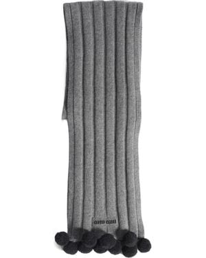 Miu Miu Wool And Cashmere Scarf - Grey