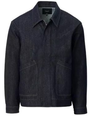 Rag & Bone Zip-Up Denim Jacket - Blue