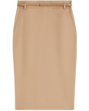 Max Mara Wool Pencil Skirt - Natural