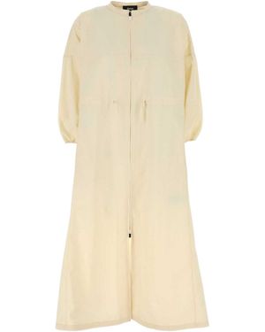 Herno Drawstring Waist Crewneck Dress - Natural