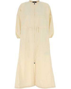 Herno Drawstring Waist Crewneck Dress - Natural