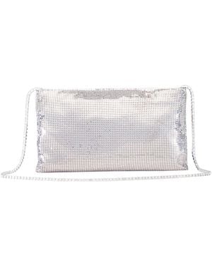 Benedetta Bruzziches Metallic Chain Clutch Bag - White