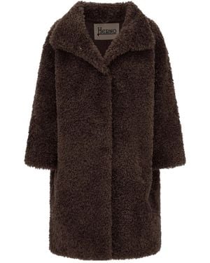 Herno Long-Sleeved Coat - Brown