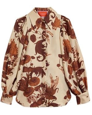 La DoubleJ Pouf Floral-Print Shirt - Brown