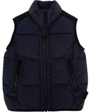 Stone Island Junior Compass-Badge Zipped Padded Gilet - Blue