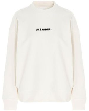 Jil Sander Logo-Print Long-Sleeve Top - White