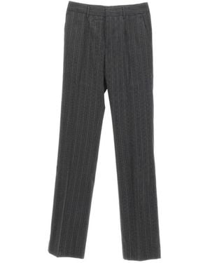 Alessandra Rich Stripe Detailed Tailored Trousers - Grey