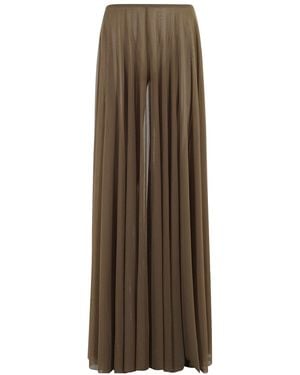 Norma Kamali Pleated Semi-Transparent Skirt - Brown