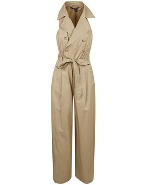 Ralph Lauren Lauren Belted Wide-Leg Jumpsuit - Metallic
