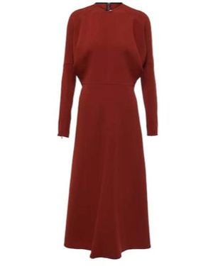 Victoria Beckham Dolman Cady Midi Dress - Red
