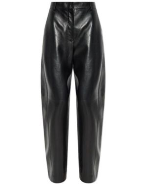 Givenchy Wide Leg Leather Trousers - Black