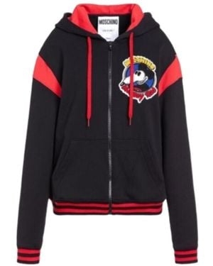 Moschino Long-Sleeved Hooded Casual Jacket - Black