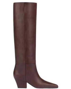 Paris Texas Chunky Heeled Boots - Brown