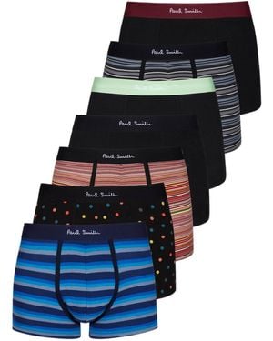 Paul Smith Mixed-Pattern Seven Pack Boxer Briefs - Blue