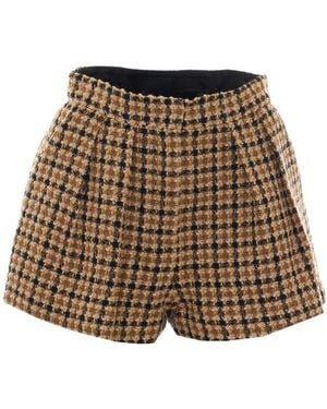 Twinset Plaid Shorts - Brown