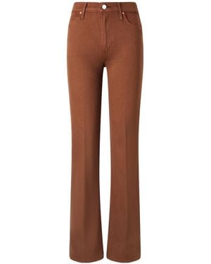 Mother The Kick It High-Rise Straight-Leg Jeans - Brown