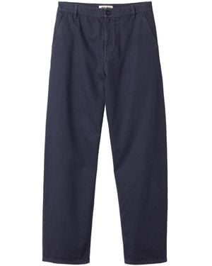 Miu Miu Logo-Embroidered Pants - Blue