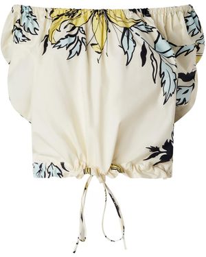 Pinko Floral-Print Top - Metallic