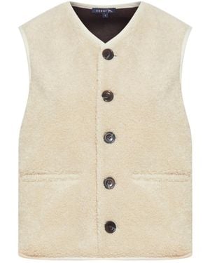 Soeur Fusil Buttoned Fleece Waistcoat - Natural