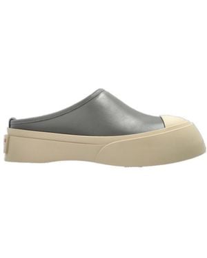 Marni Pablo Round-Toe Slip-On Sabots - Grey