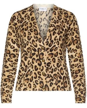 Marella Leopard-Print Button-Up Knit Cardigan - Multicolor