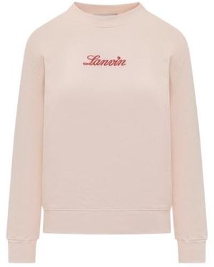 Lanvin Logo Embroidered Crewneck Sweatshirt - Pink