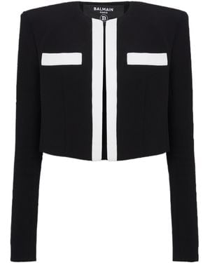 Balmain Cropped Spencer Jacket - Black