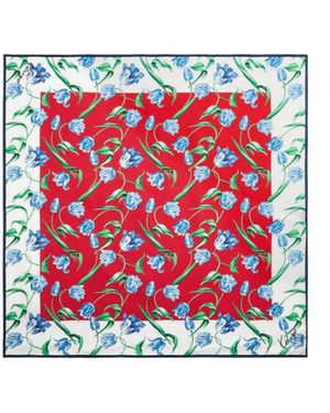 KENZO Tulip Square Scarf - Red