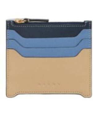 Marni Light, And Leather Trunkaroo Cardholder - Blue