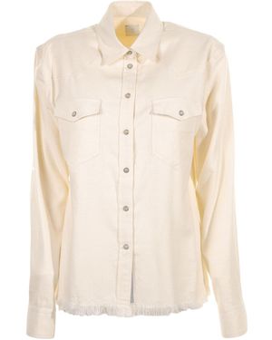 Eleventy Long-Sleeved Shirt - Natural