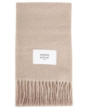 Maison Kitsuné Logo Scarf - White