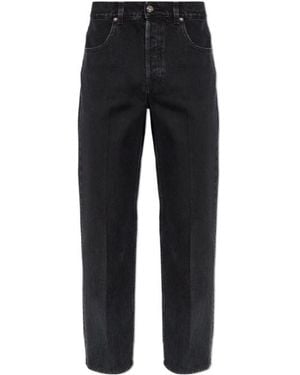 Lanvin Logo Embossed Denim Jeans - Black