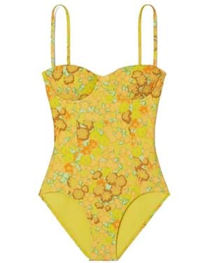 Tory Burch Floral Print Swimsuit - Yellow
