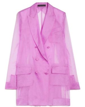 Max Mara Pianoforte Negra Double-Breasted Sheer Blazer - Pink