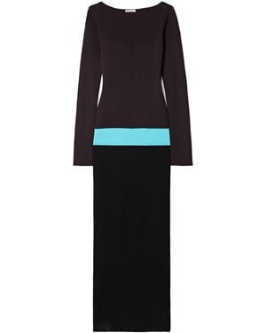 STAUD Carilo Layered Stretch-Knit Midi Dress - Black