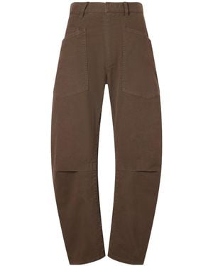 Nili Lotan Cotton Long Trousers - Brown