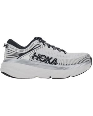 Hoka One One Bondi 7 Cushioned Running Shoes - Grey