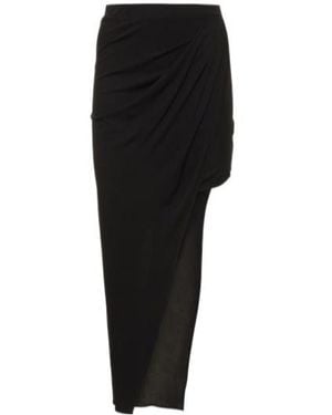 Helmut Lang Pendant Asymmetrical Mid-Length Skirt - Black