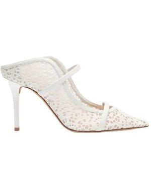 Malone Souliers Maureen Broderie Mesh Mules - White