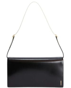 Jil Sander Folded Flap Shoulder Bag - Black