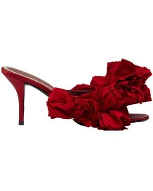 Magda Butrym Floral-Appliqué High-Heeled Sandals - Red