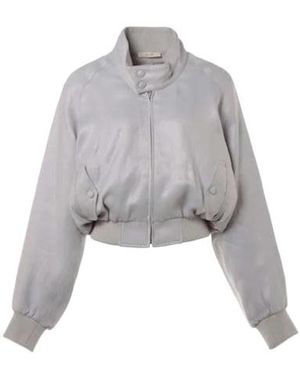 Celine Cropped Casual Jacket - Grey
