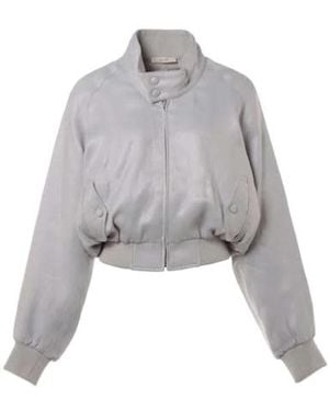 Celine Cropped Casual Jacket - Grey