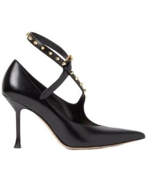 Fendi Vertigo Leather Court Shoes - Black