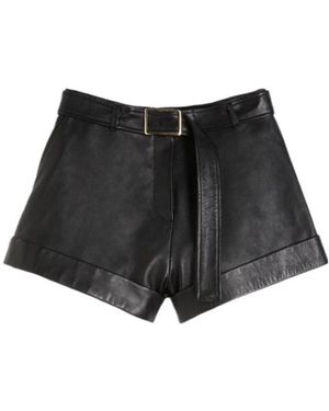 Sportmax Leather Shorts - Black