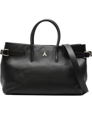 Patrizia Pepe Structured Leather Tote Bag - Black