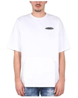 DSquared² Logo Printed Crewneck T-Shirt - White