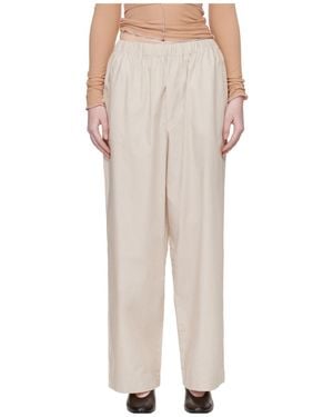 Baserange Striped Elasticated Trousers - Natural
