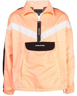 Daniel Patrick Logo Spliced Casual Jacket - Orange